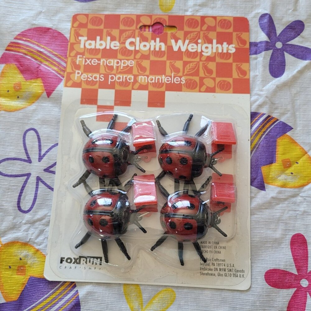Ladybug Table Cloth Weights Set of 4 Picnic Accessory